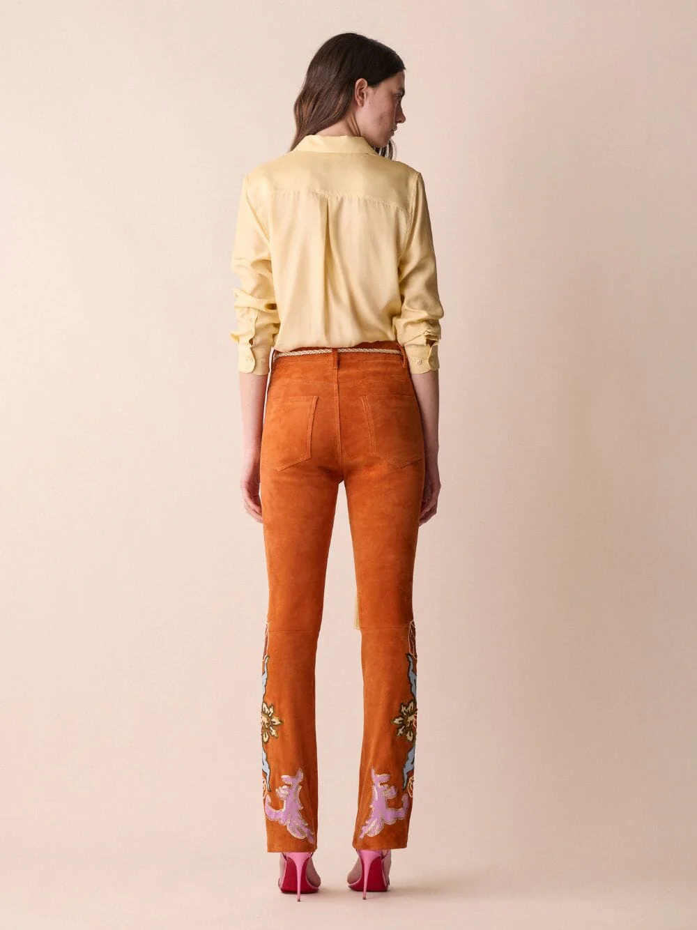 Capella Embroidered Suede Pants - Image 5