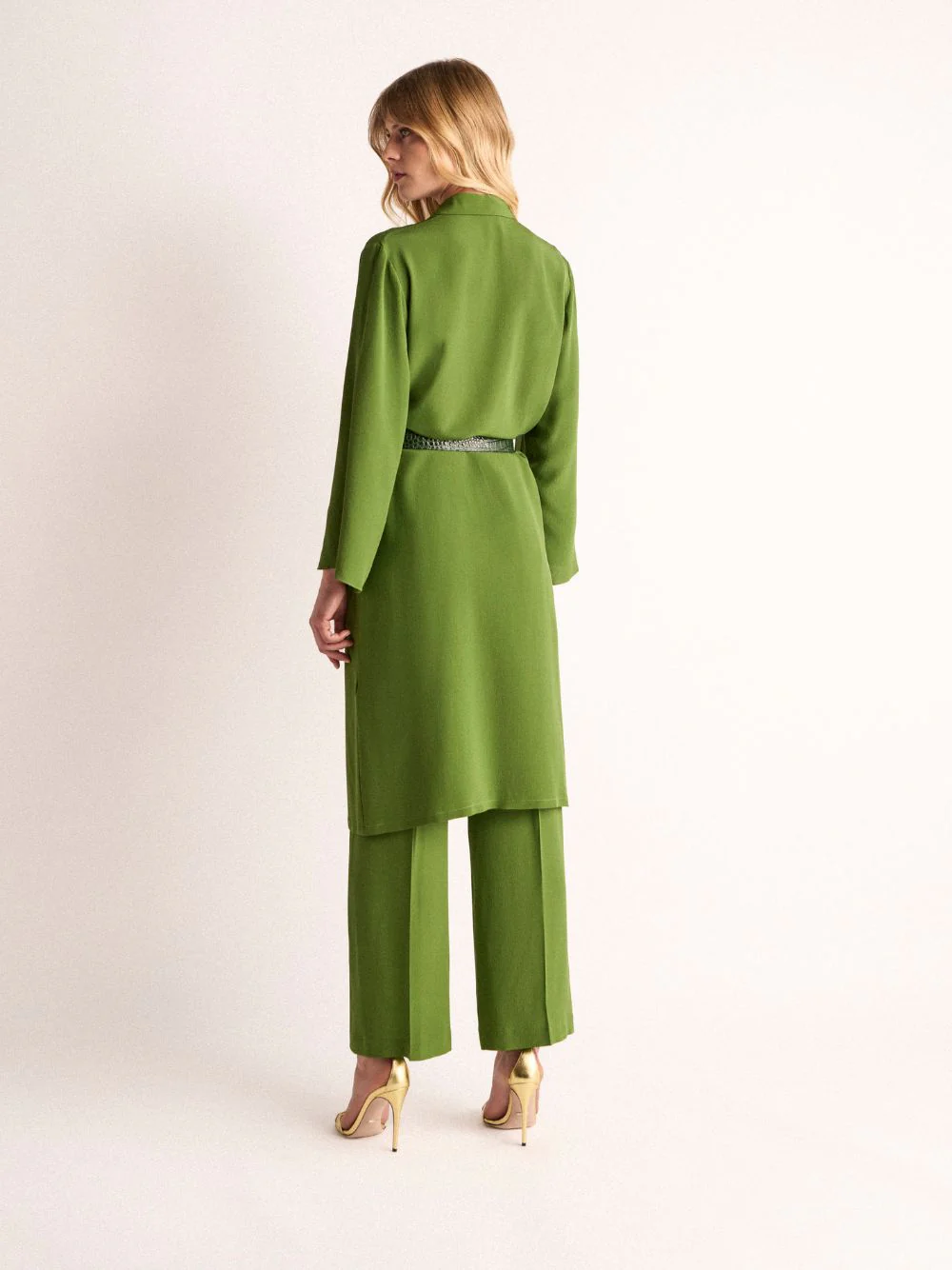Chanterelle Garden Green Silk Midi Dress - Image 5