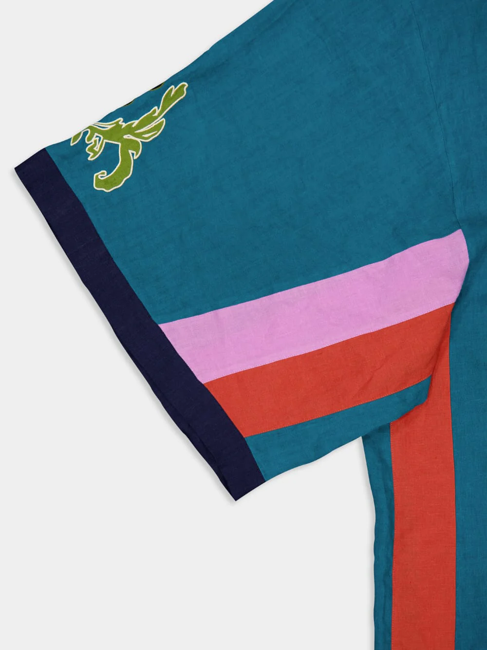 Cinnabar Linen Dress With Embroidered Patches - Image 8