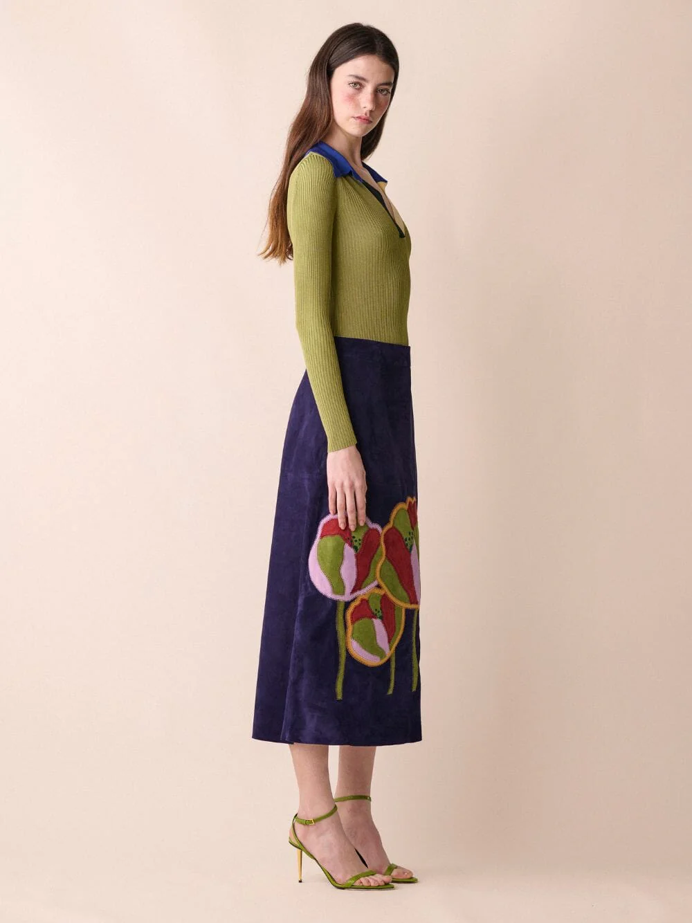 Corvus Embroidered Suede Skirt - Image 4