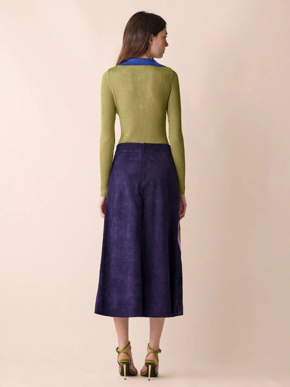 Corvus Embroidered Suede Skirt - Image 6