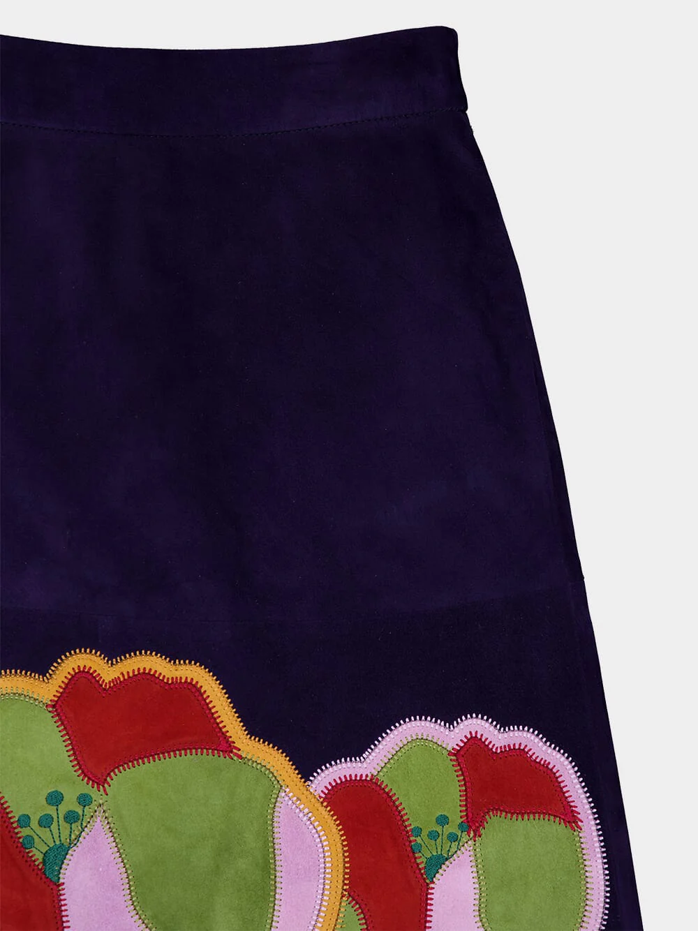 Corvus Embroidered Suede Skirt - Image 8