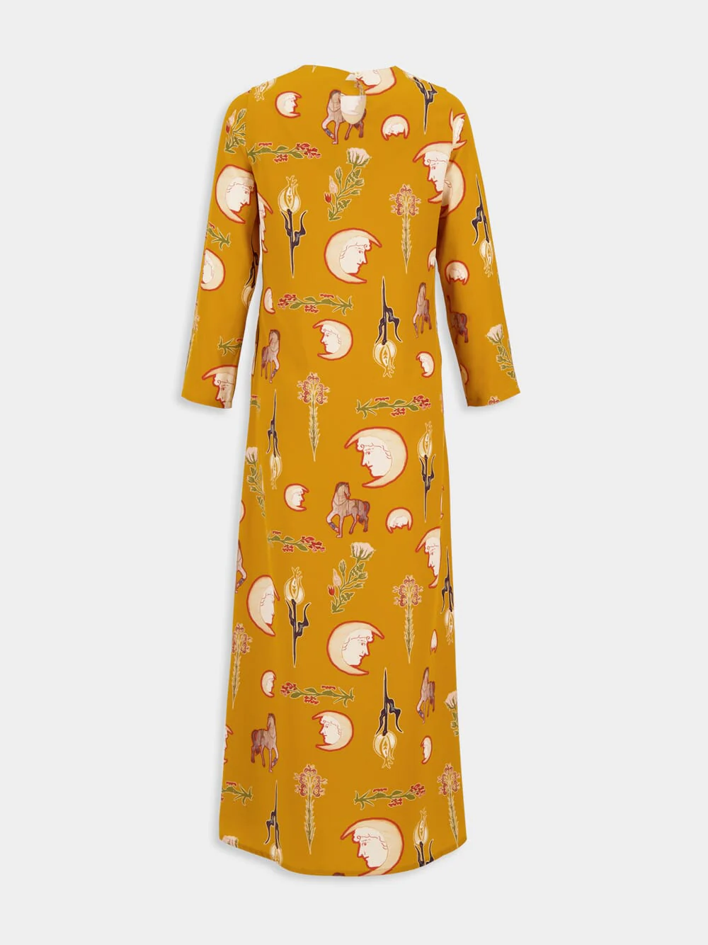 Gray Printed Silk Crepe Dress - Image 5