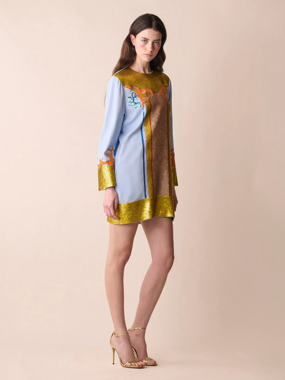 Hydra A-Line Embroidered Mini Dress - Image 5