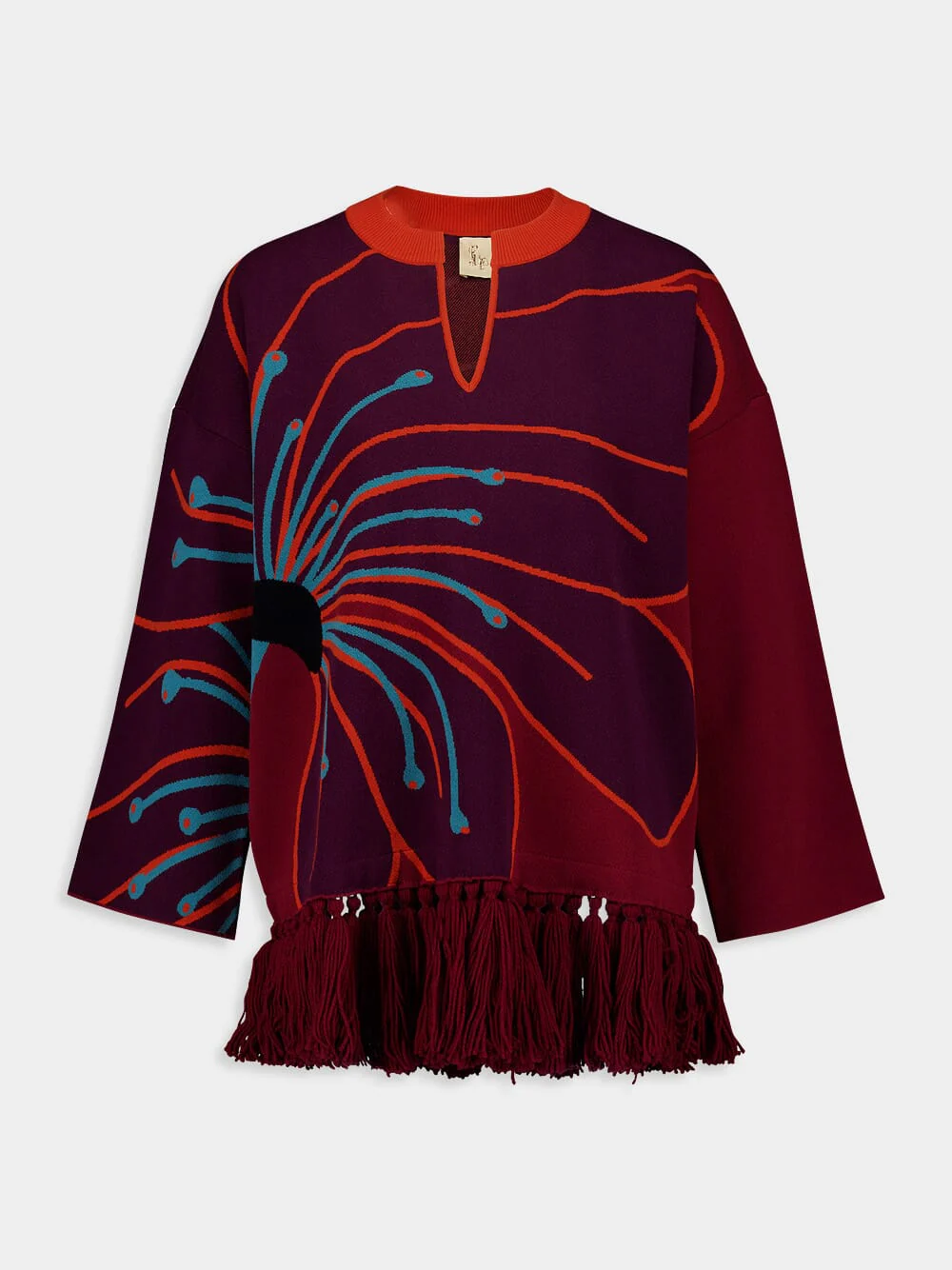 Jade Burnt Henna Jacquard Sweater - Image 2