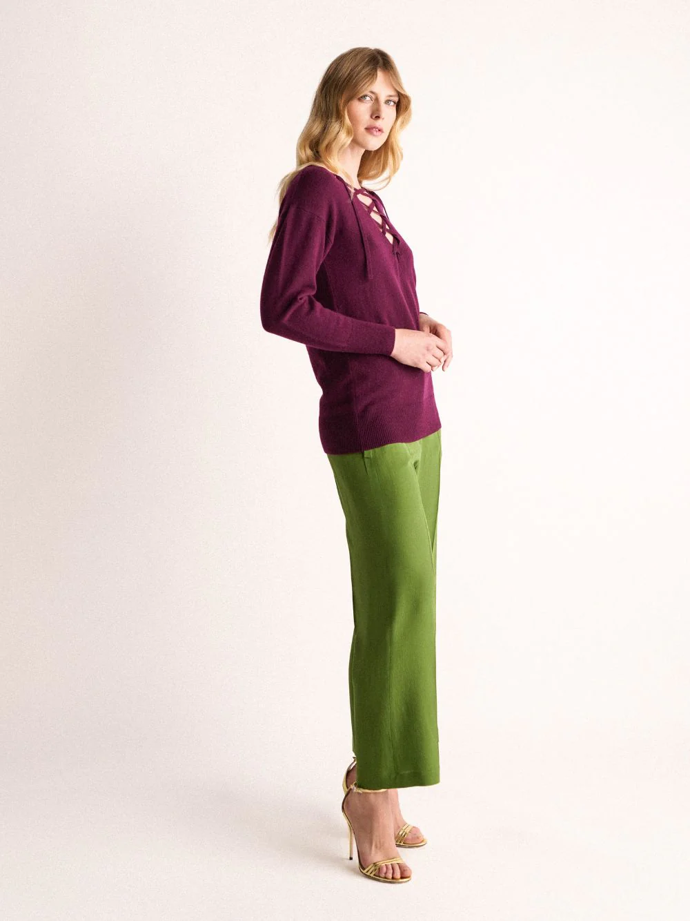 Lactarius Italian Plum Cashmere Jumper - Image 4