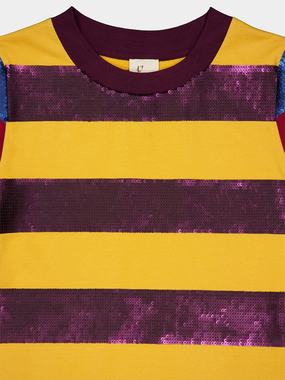Lyra Sequin Embroidered Striped T-Shirt With Feathers - Image 6