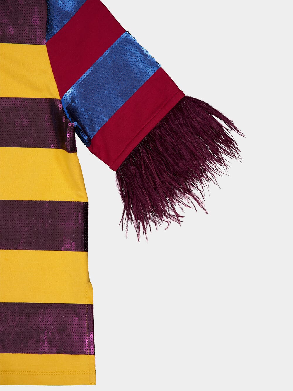 Lyra Sequin Embroidered Striped T-Shirt With Feathers - Image 7