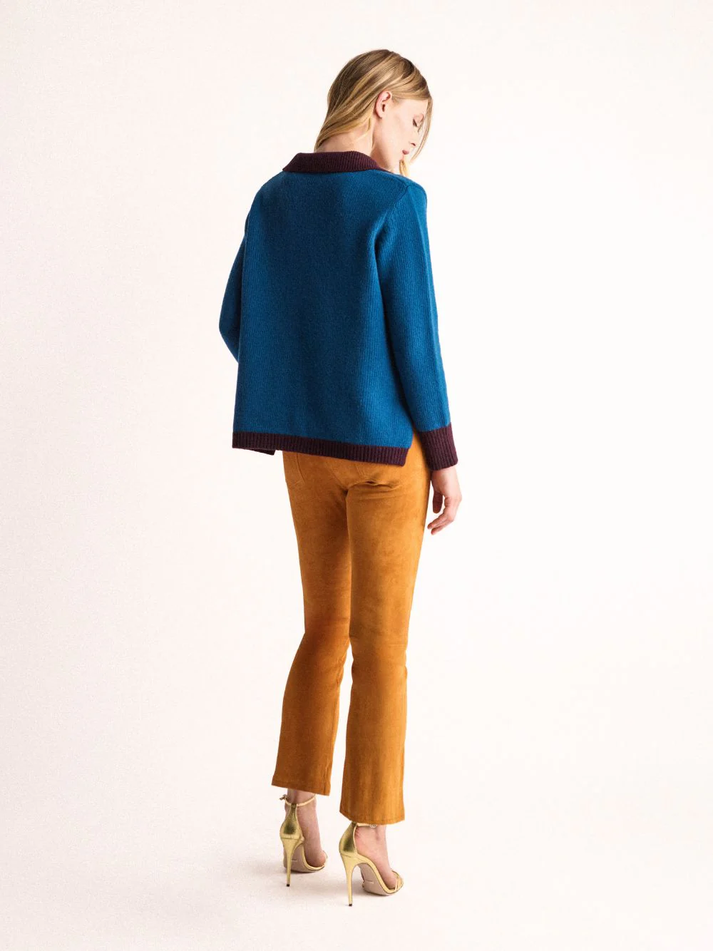 Zircon Leather Flared Pants - Image 5