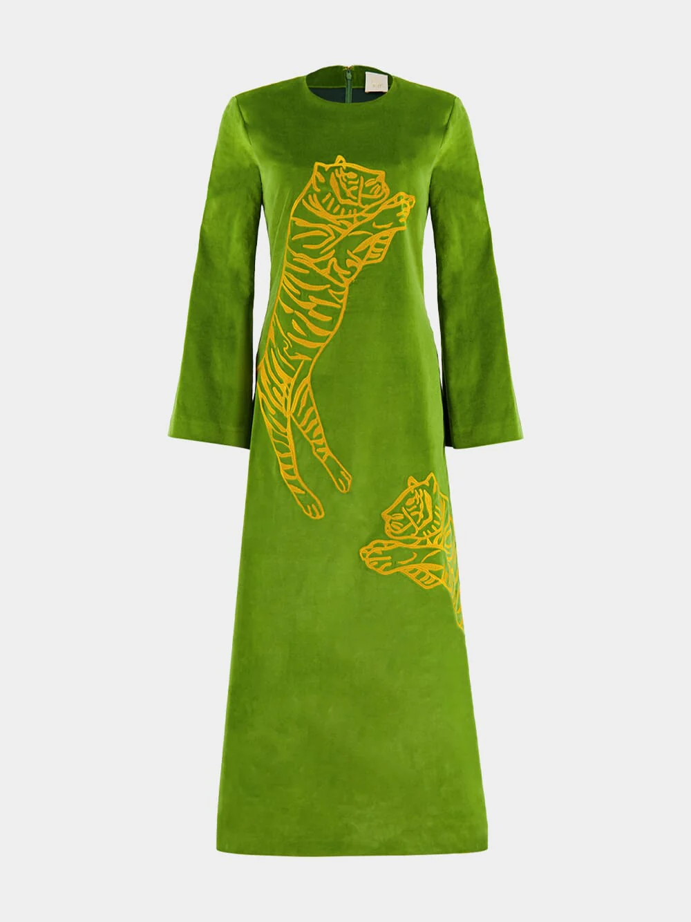 Selene Garden Green Velvet Dress - Image 2