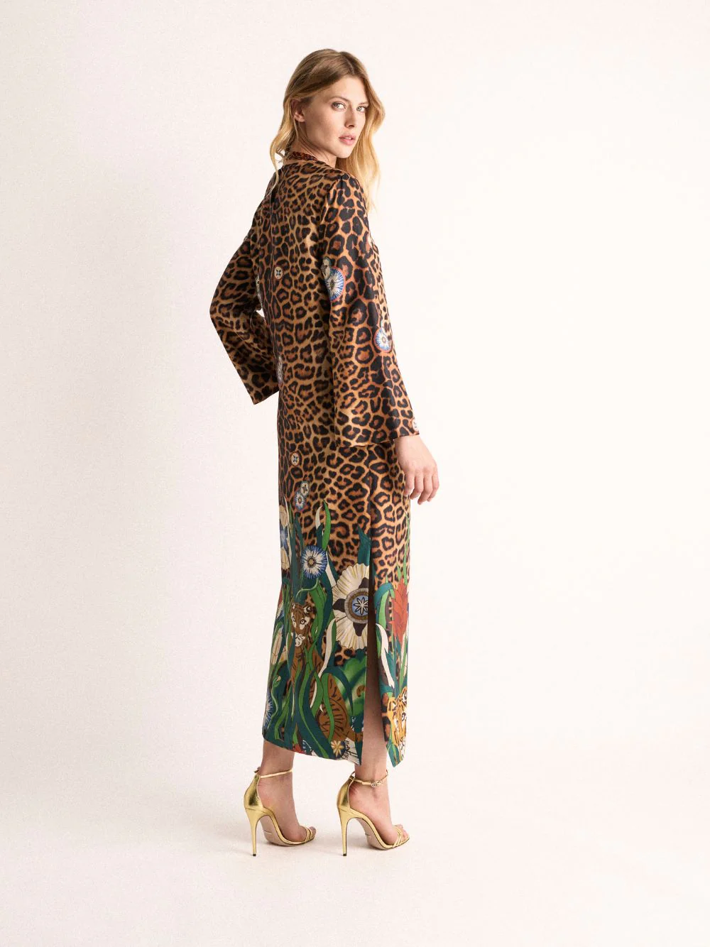 Shirley Junglito Print Silk Midi Dress - Image 3