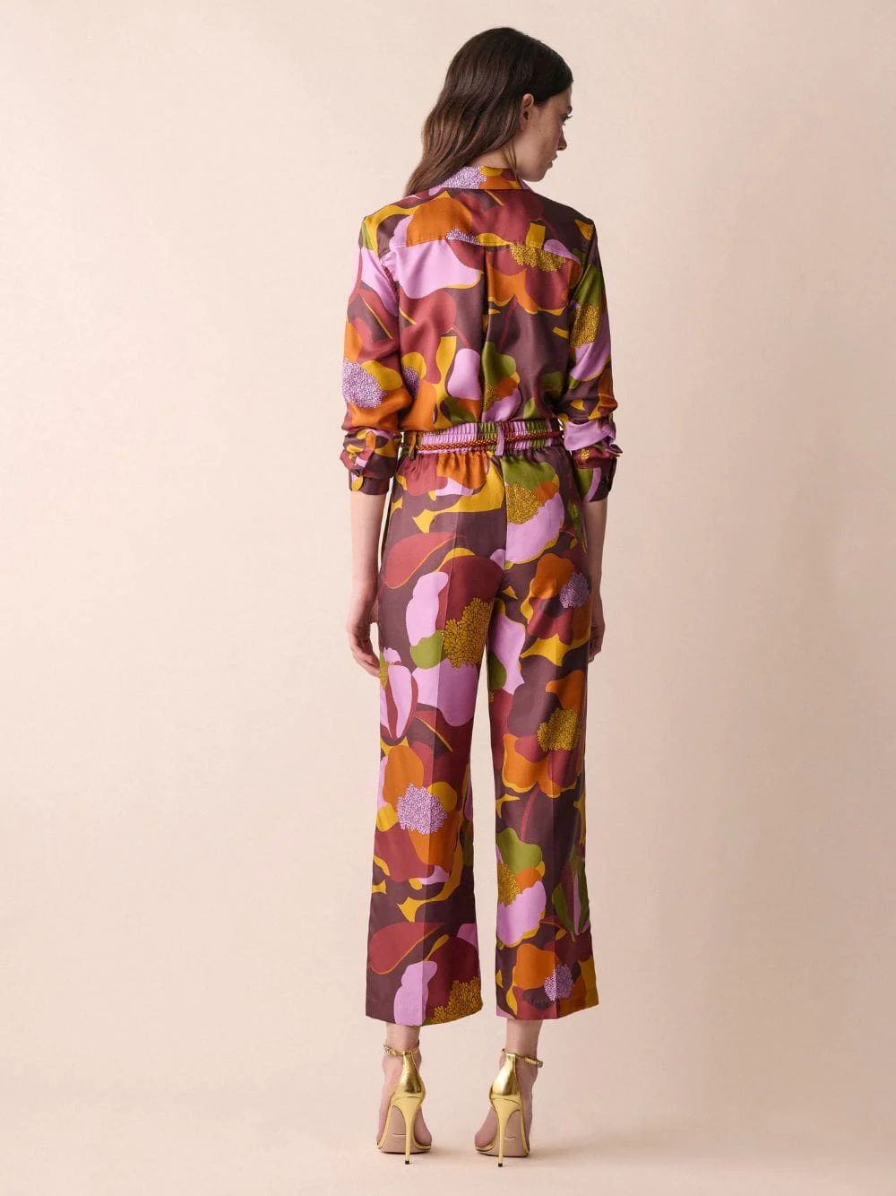 Sonia Floral Printed Silk Twill Pants - Image 6