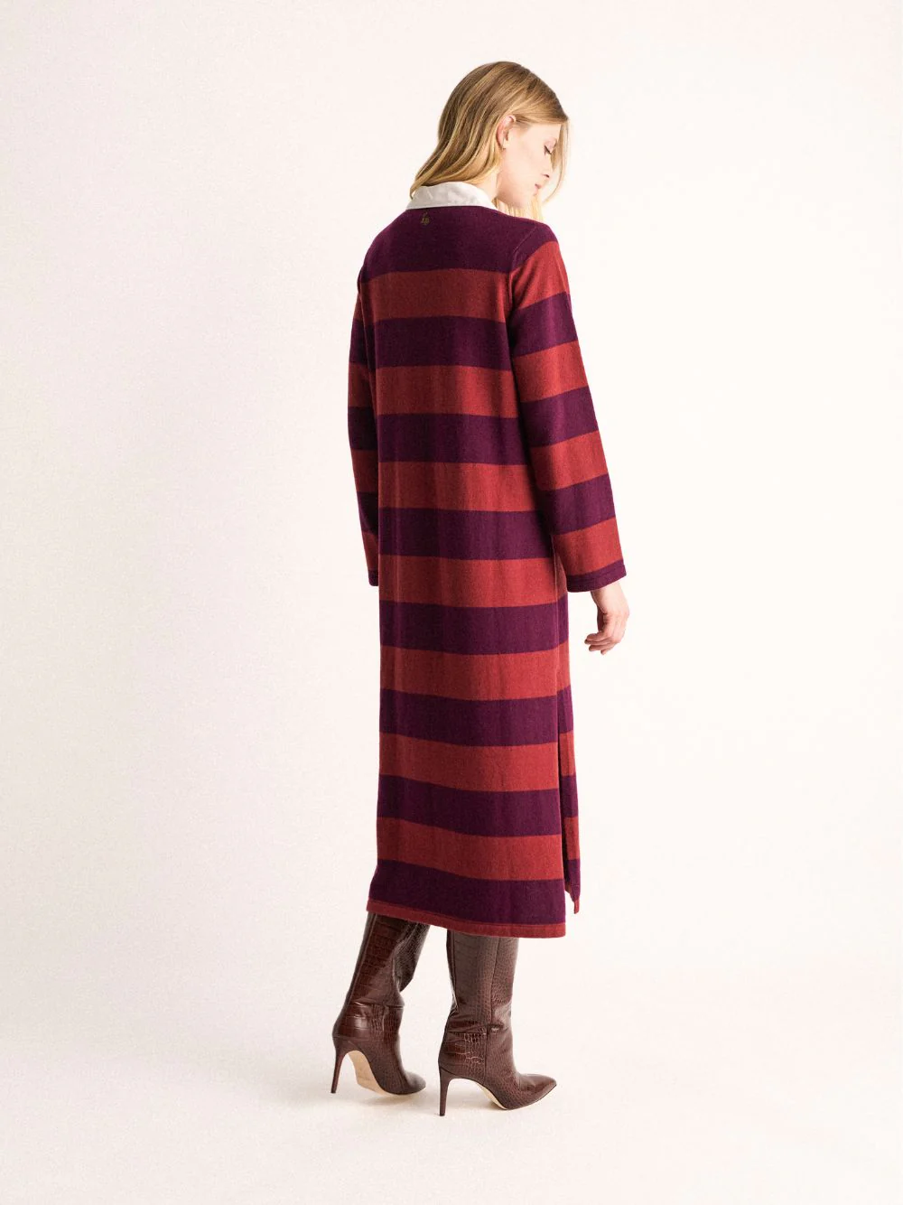 Sulfur Stripped Cashmere Polo Dress - Image 4