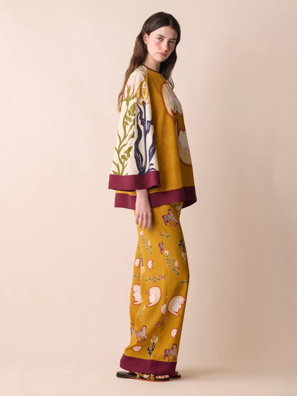 Taurus Printed Silk Crepe Pyjama Pants - Image 3