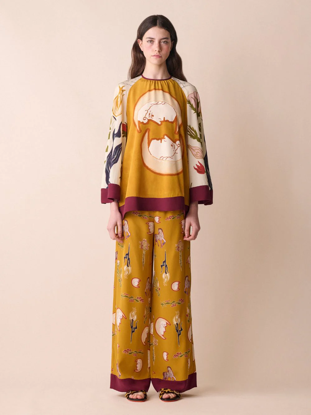 Taurus Printed Silk Crepe Pyjama Pants - Image 5