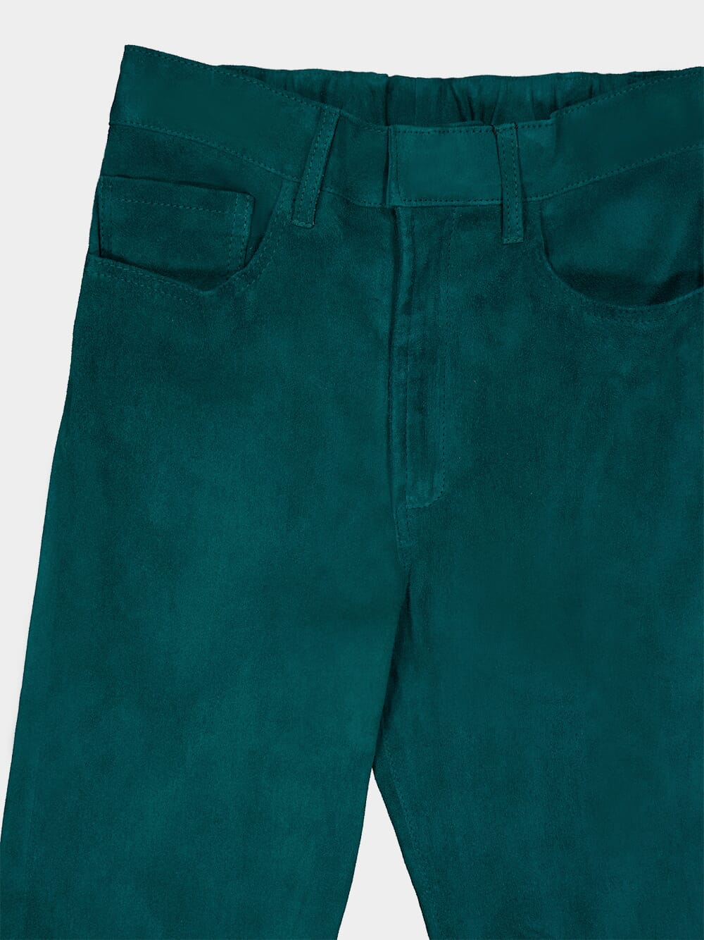 Zircon Teal Flared Suede Pants - Image 6