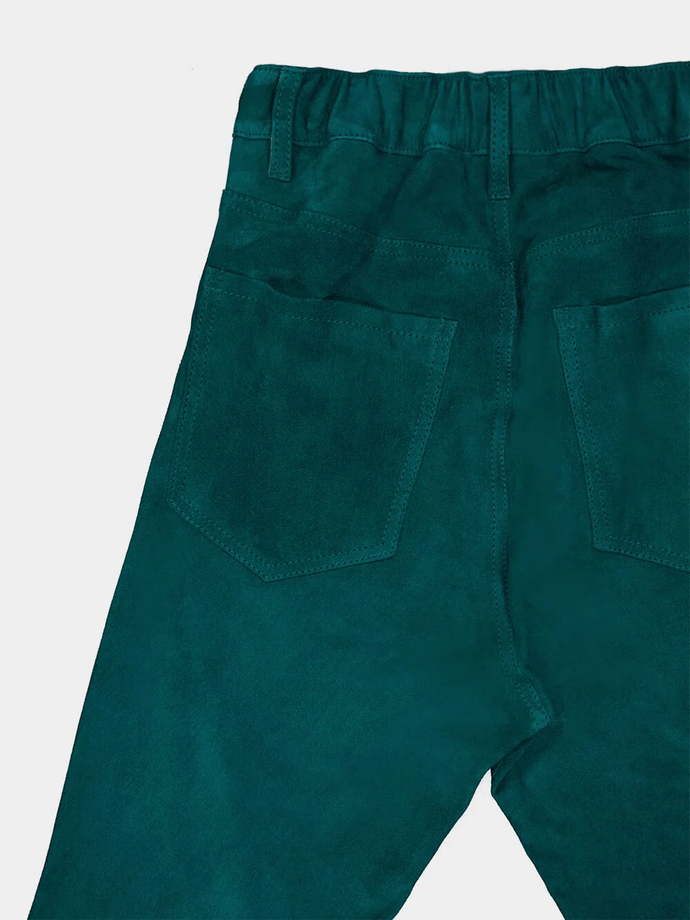 Zircon Teal Flared Suede Pants - Image 7