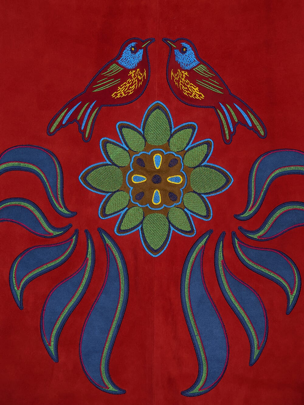 Corvus Cabernet Embroidered Suede Skirt - Image 7