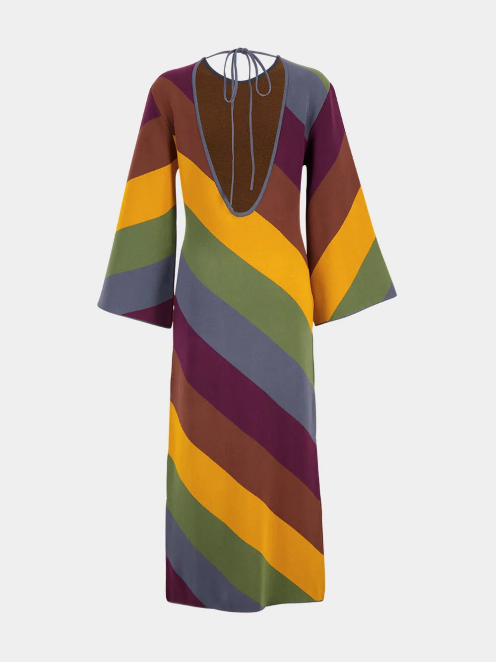 Curie Multi Stripes Knitted Cut-Out Back Dress - Image 5