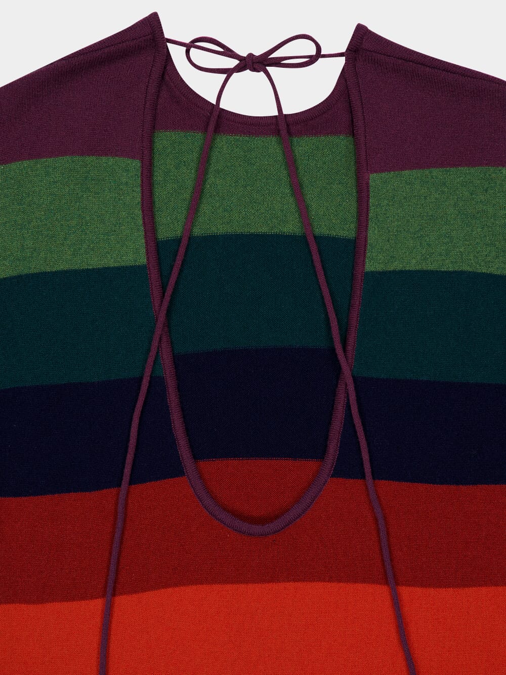 Curie Multicoloured Stripes Knitted Cut-Out Back Dress with Feathers - Image 6