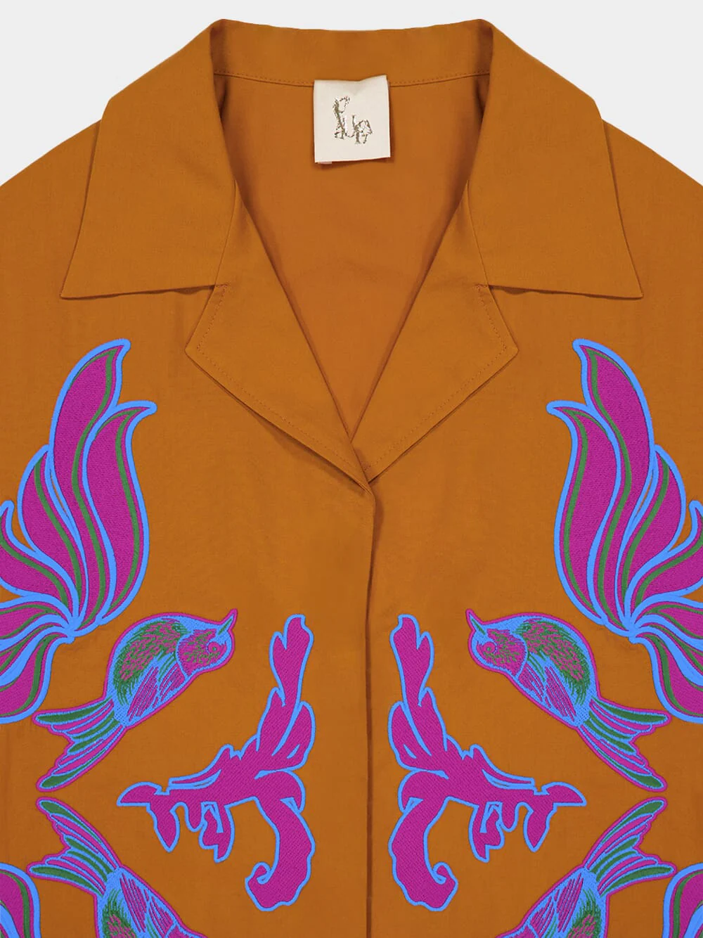 Daisy Caramel Café Embroidered Poplin Shirt - Image 5