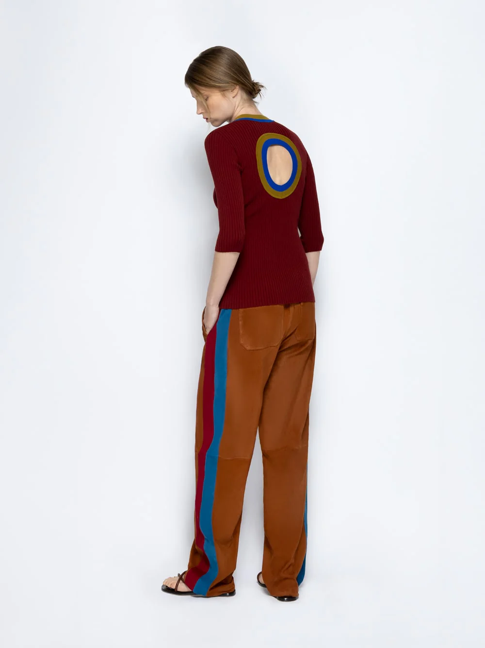 Dalila Caramel Café Suede Drawstring Pants - Image 4