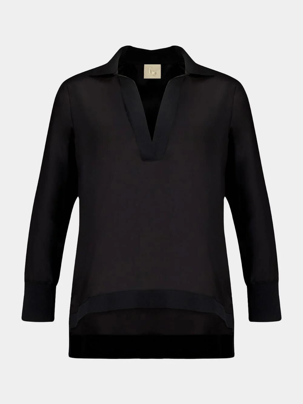 Diane Black V-Neck Long-Sleeve Top