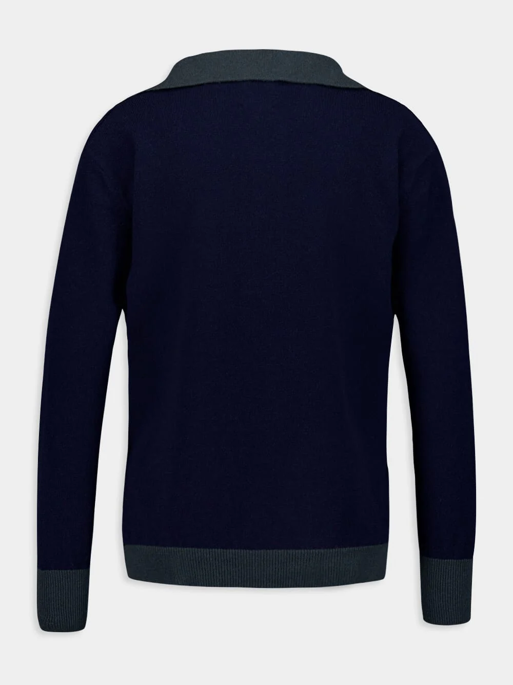 Diane Blue Cashmere V-Neck Blouse - Image 3