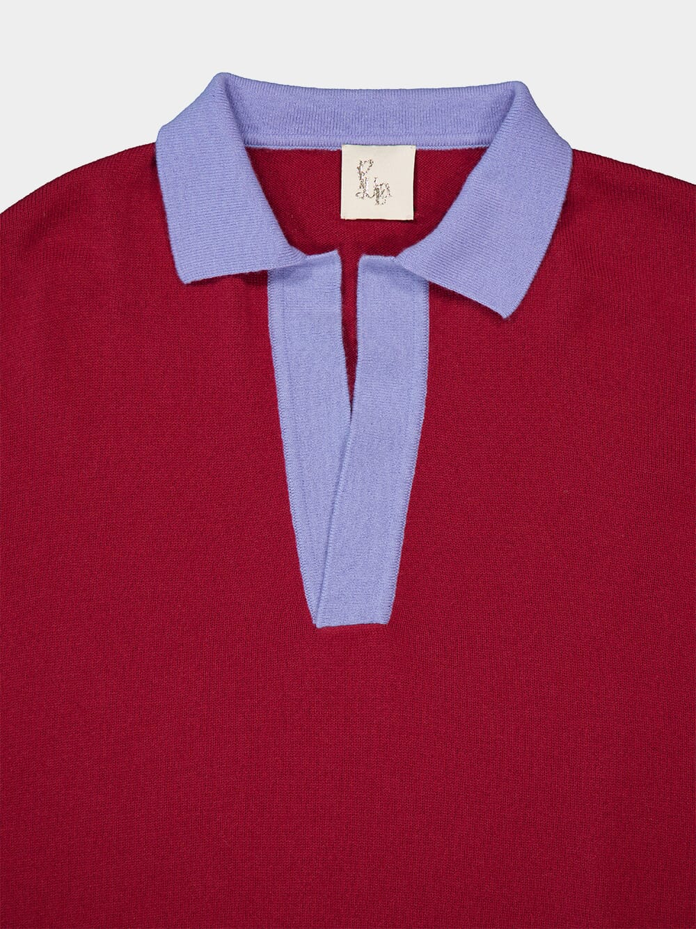 Diane Bordeaux Cashmere V-Neck Blouse - Image 3