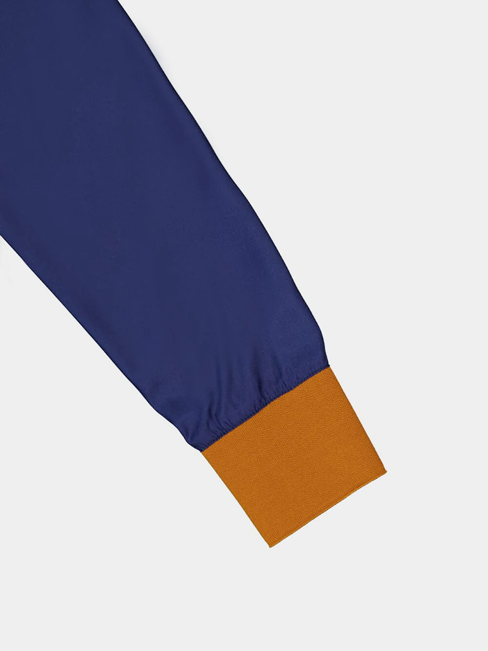 Diane Navy Blazer Silk V-Neck Long-Sleeve Top - Image 4
