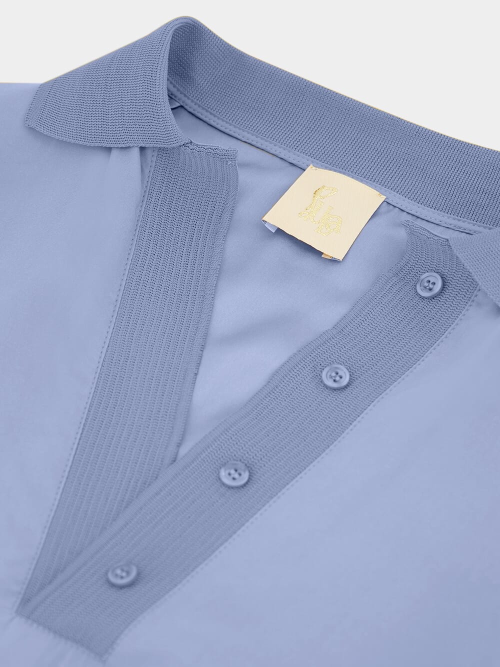 Diane Blue Silk V-Neck Blouse - Image 3