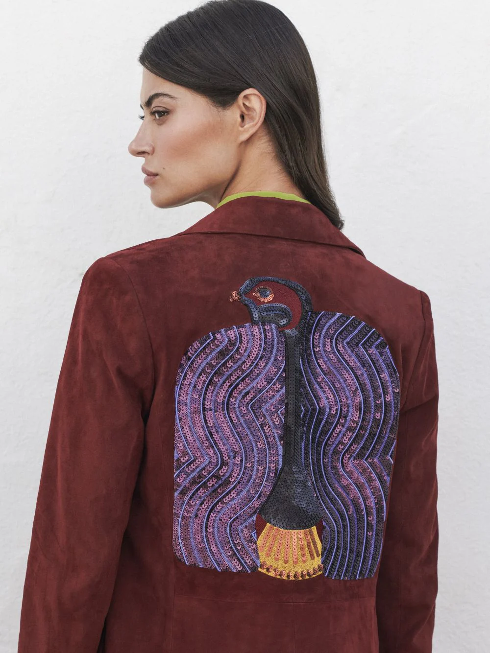 Paula Embroidered Leather Blazer - Image 4