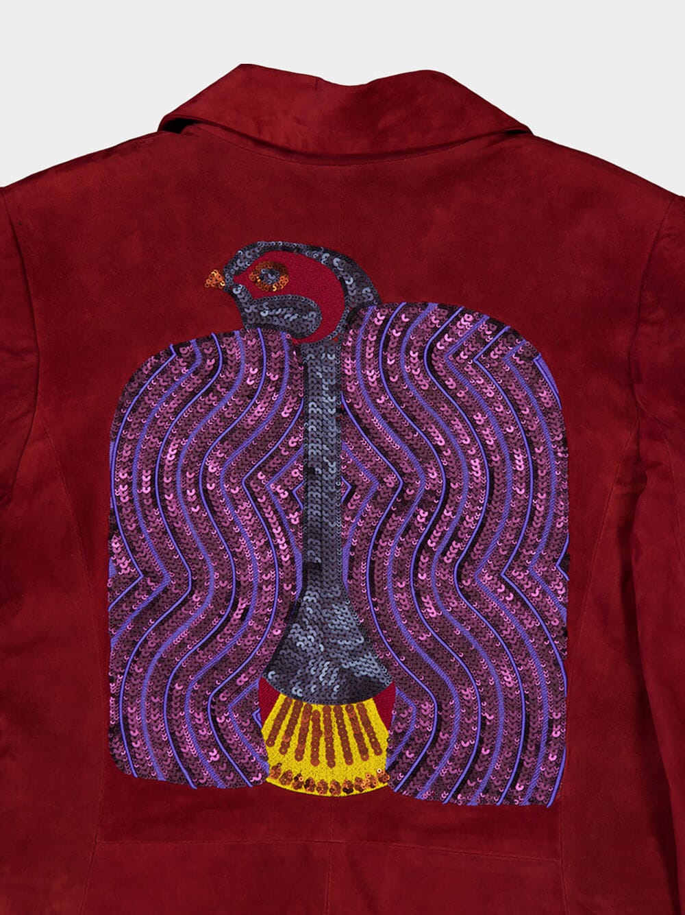 Paula Embroidered Leather Blazer - Image 5