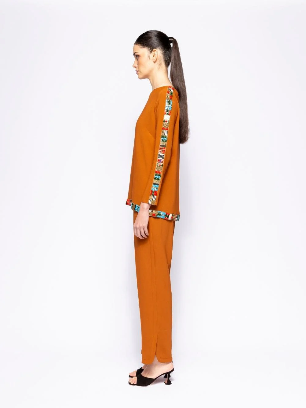 Emily Caramel Café Ankle Cut Tailored Pants - Image 6