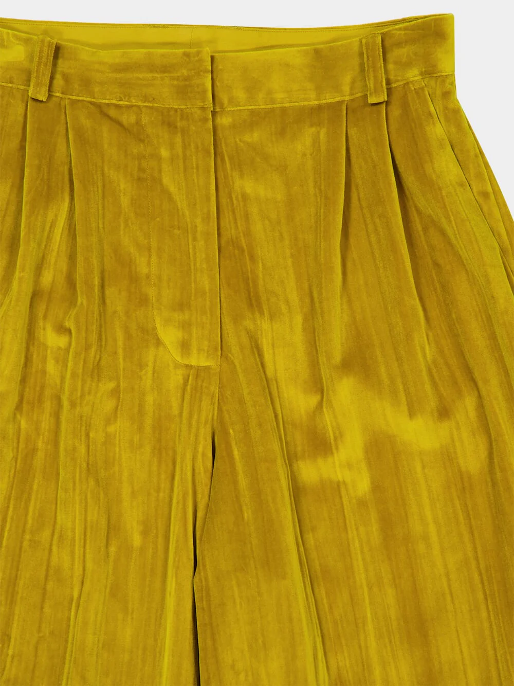 Francis Golden Palm Velvet Plissé Pants - Image 5