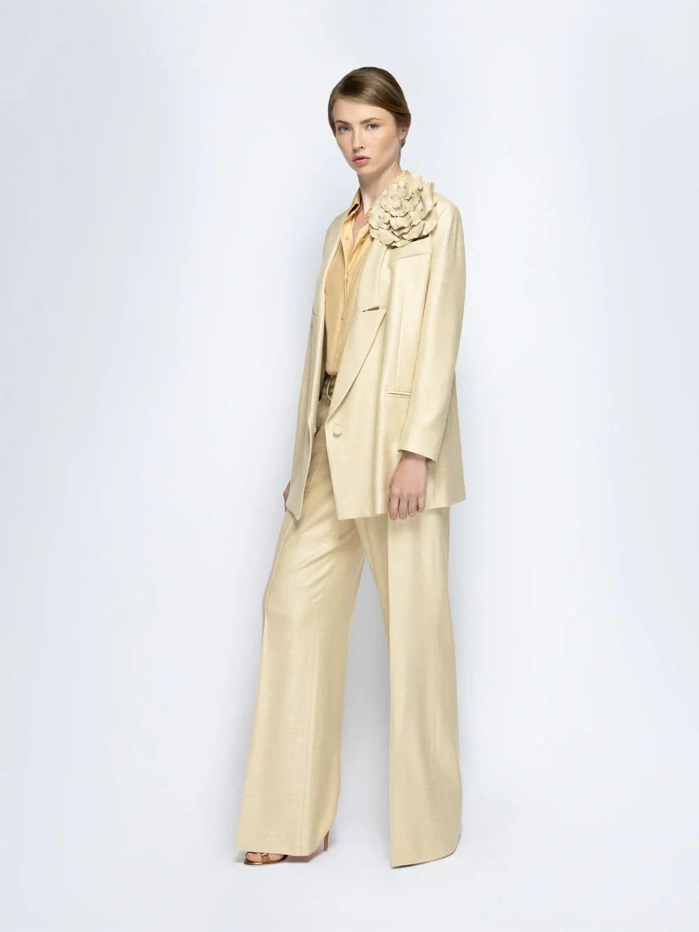 Frida Beige Deconstructed Twill Blazer - Image 3
