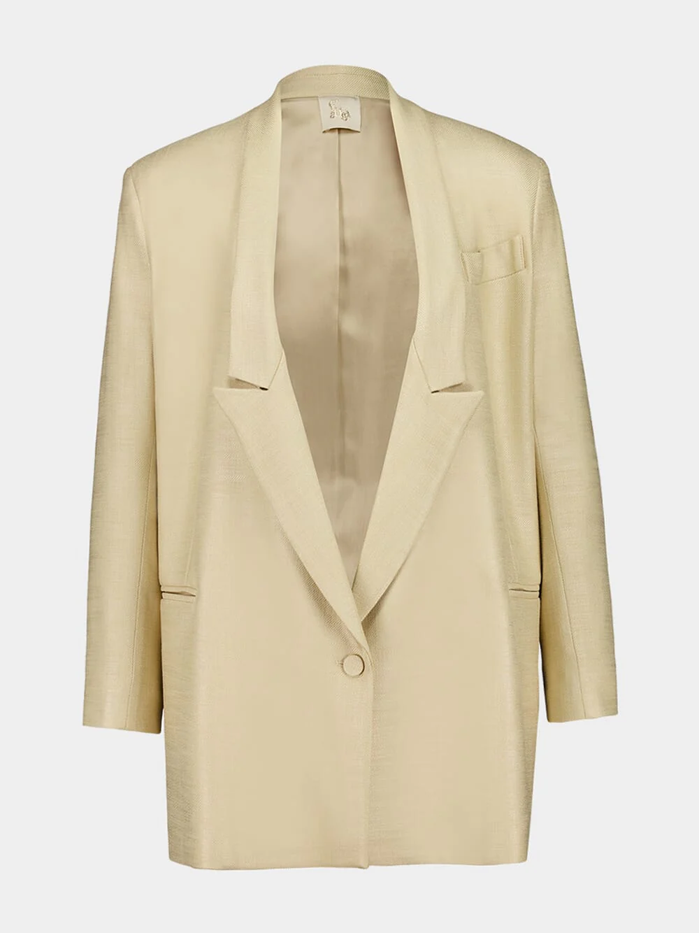 Frida Beige Deconstructed Twill Blazer - Image 4