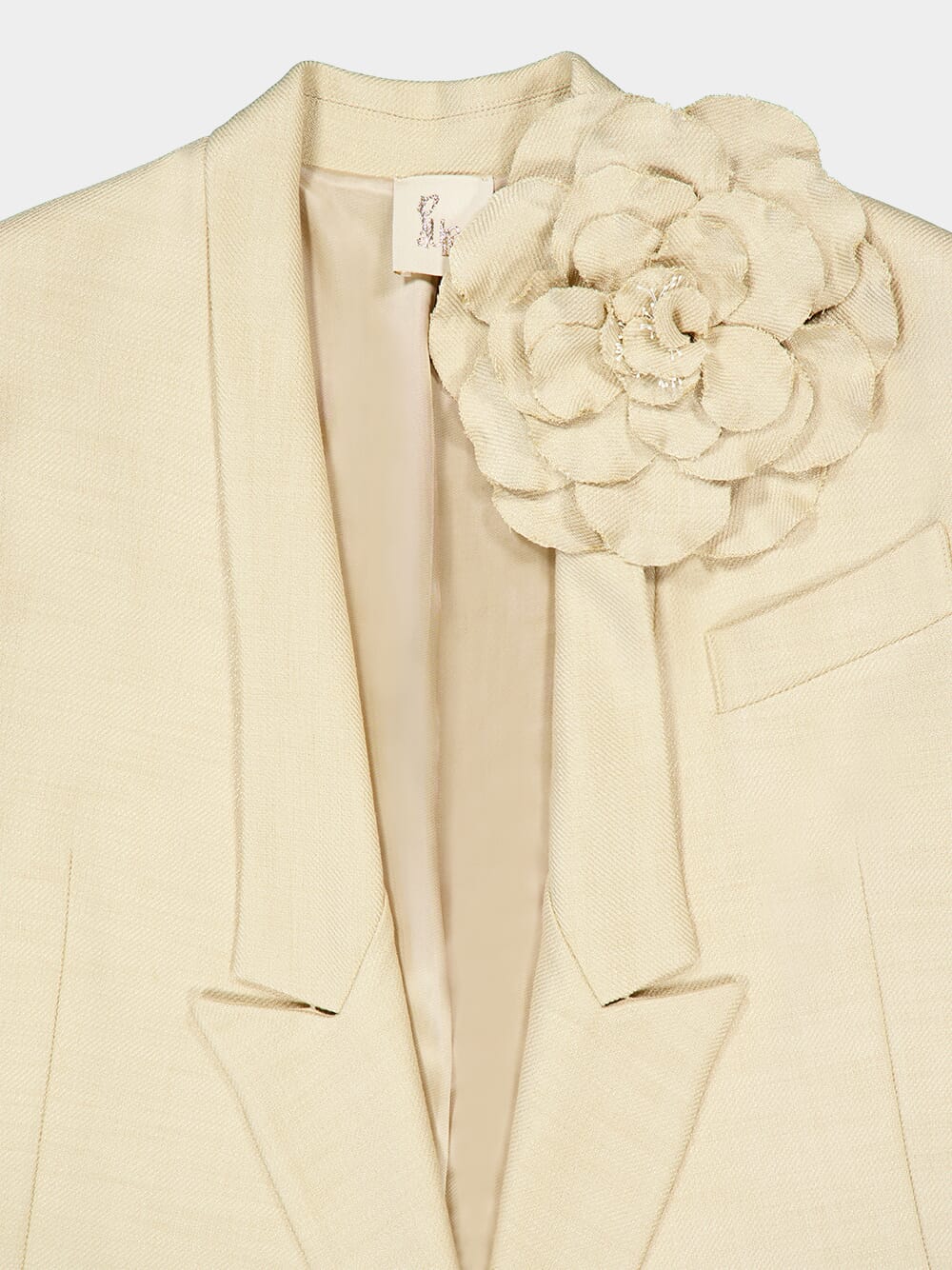 Frida Beige Deconstructed Twill Blazer - Image 7