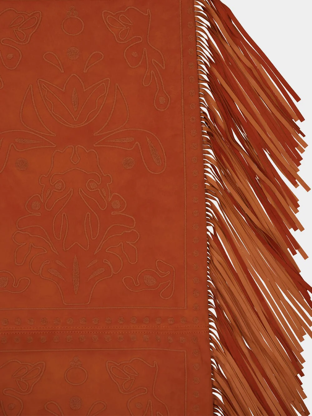 Gardenia Cinnamon Stick Embossed Suede Maxi Cape - Image 5