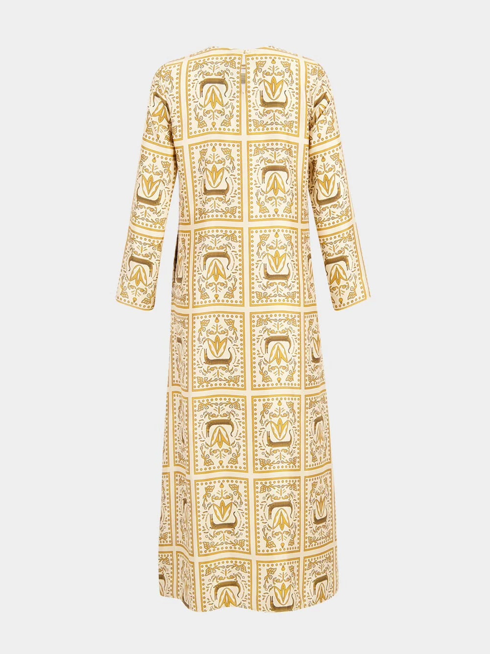 Gray Crocoprint Printed Silk Twill Dress - Image 3