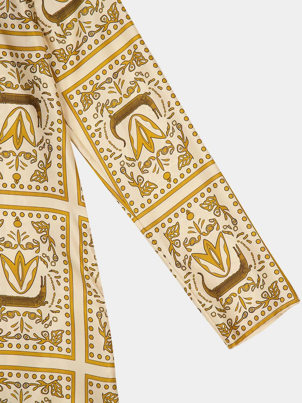 Gray Crocoprint Printed Silk Twill Dress - Image 7