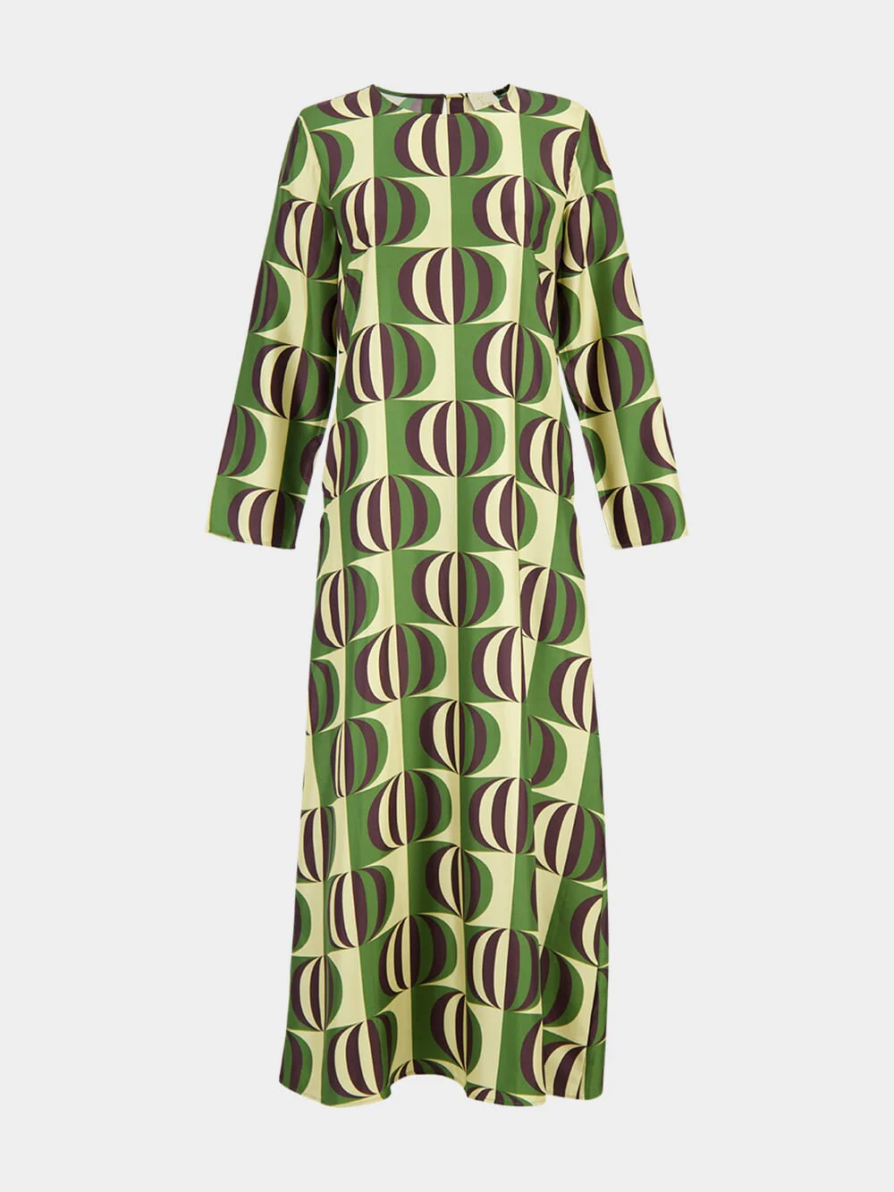Gray Modernchess Printed Silk Twill A-Line Dress