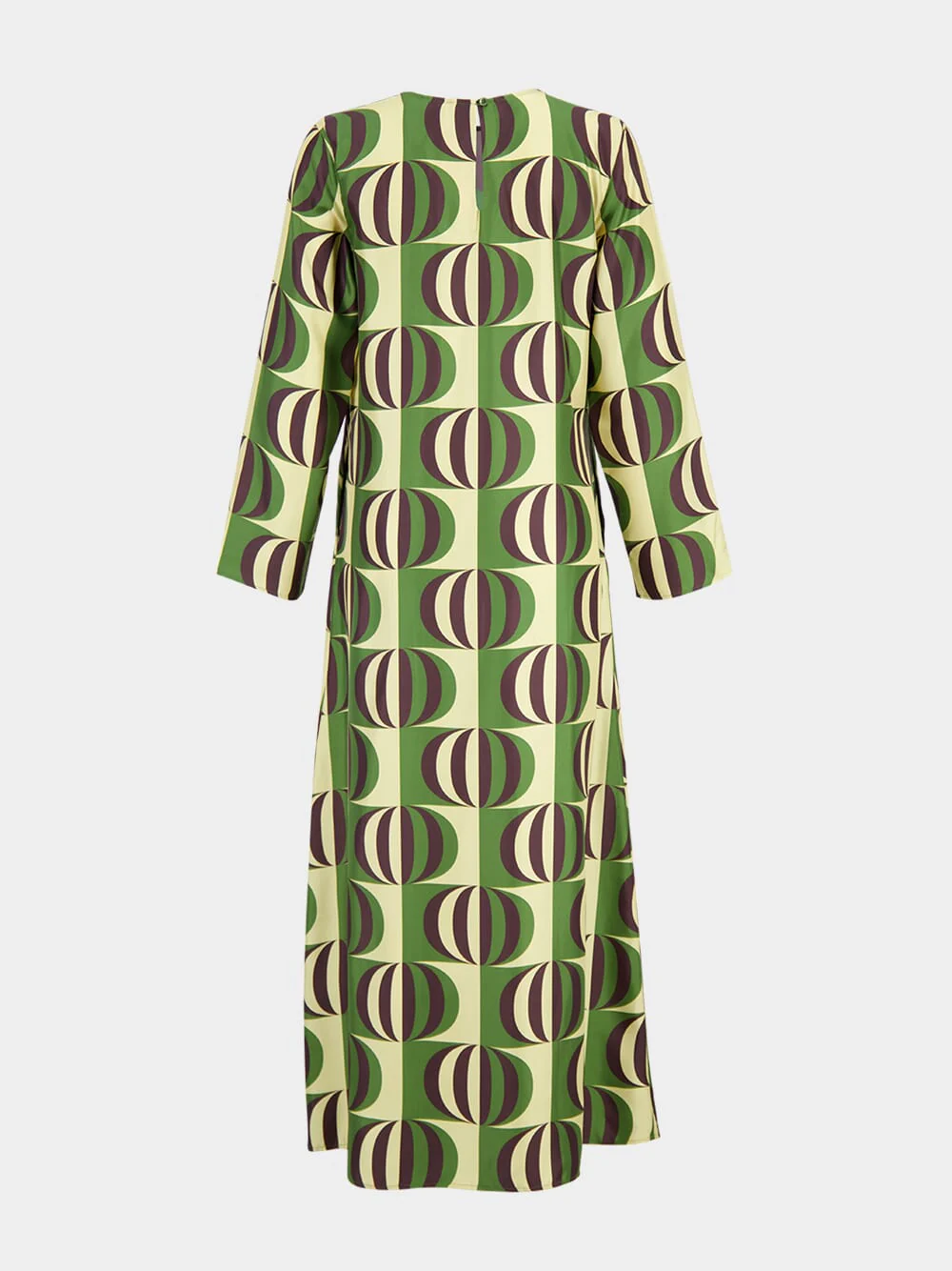 Gray Modernchess Printed Silk Twill A-Line Dress - Image 4