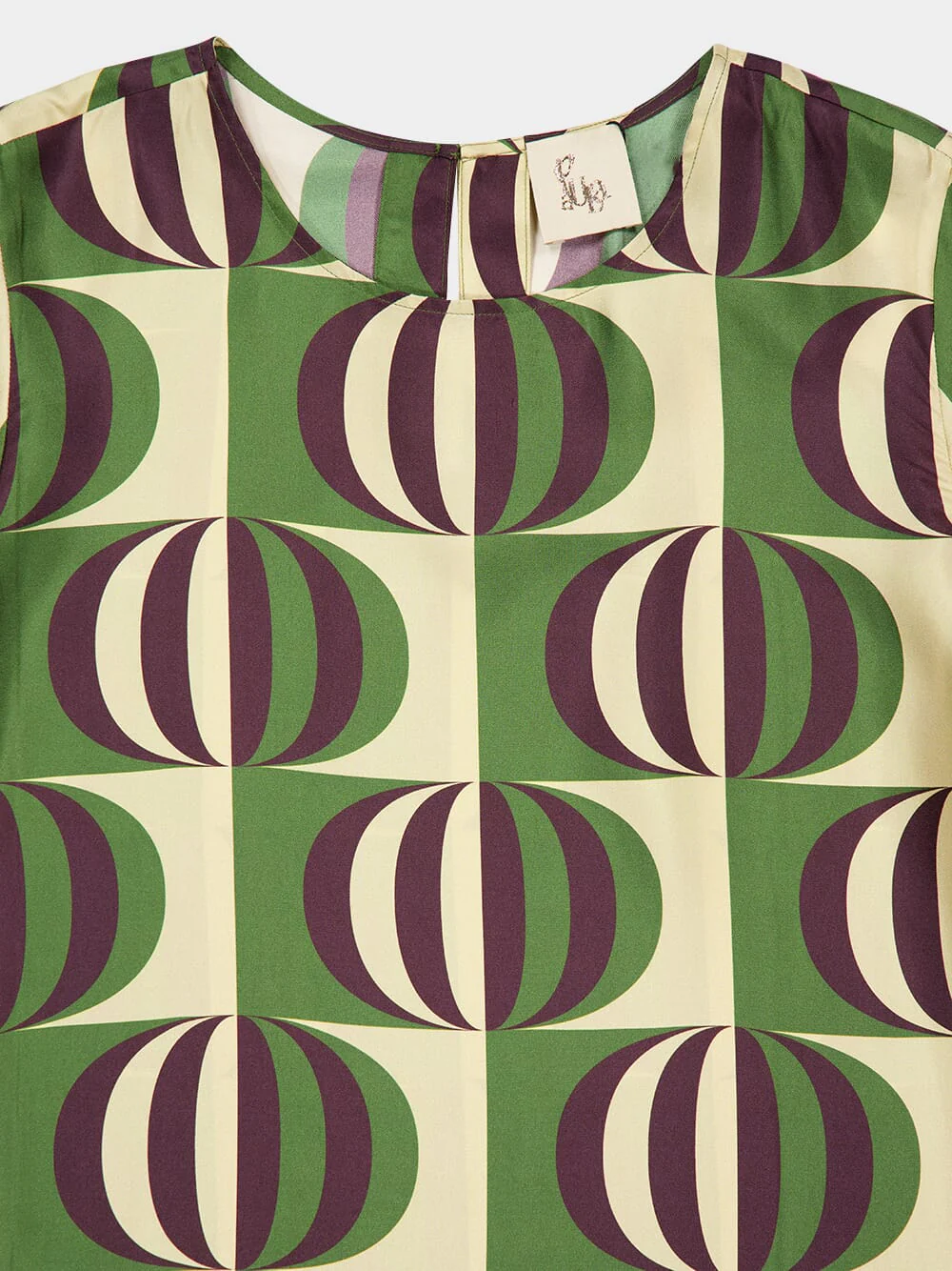 Gray Modernchess Printed Silk Twill A-Line Dress - Image 6