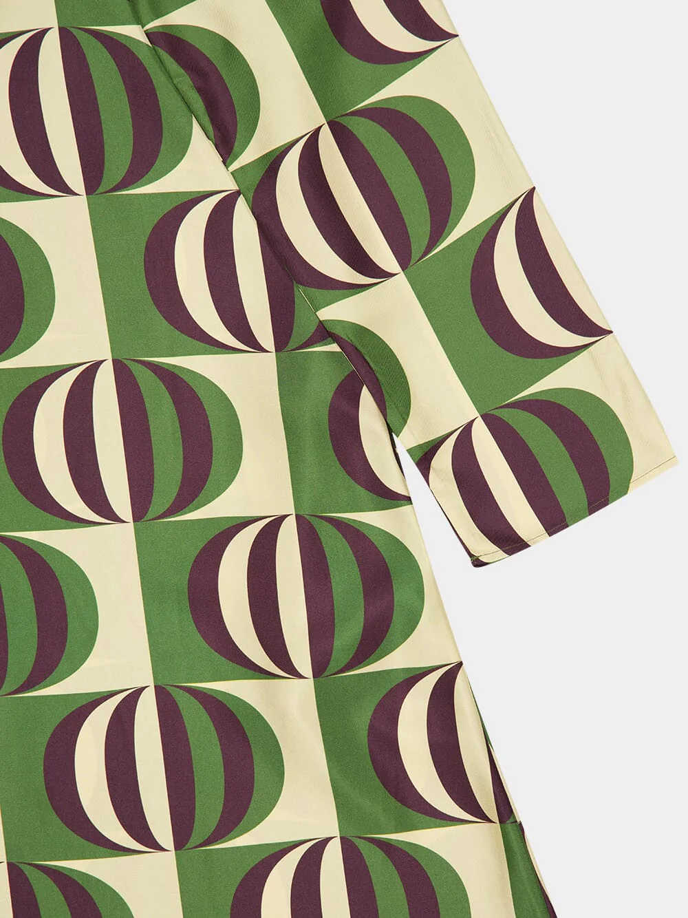 Gray Modernchess Printed Silk Twill A-Line Dress - Image 8