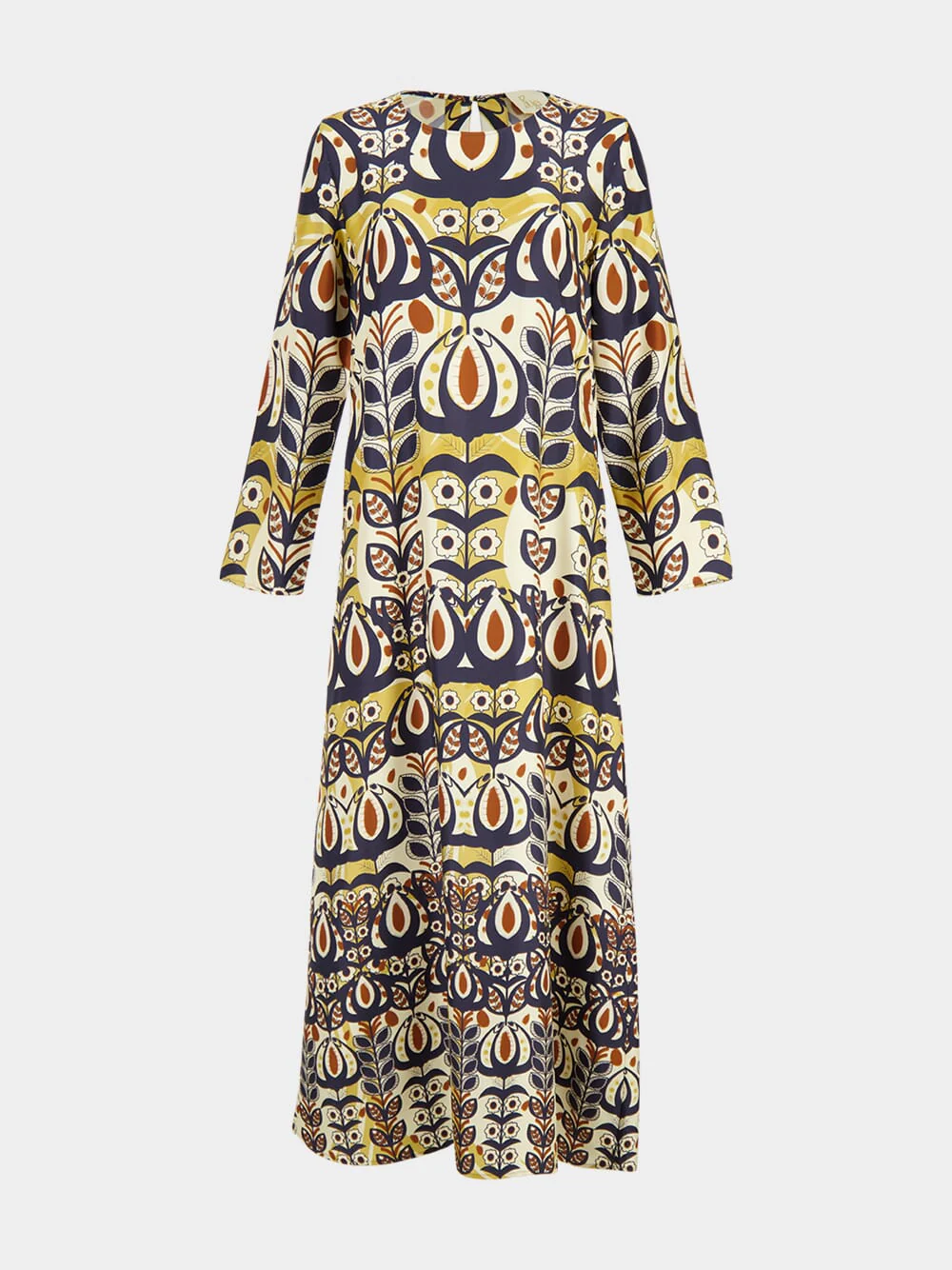 Gray Wonderland Printed Silk Twill A-Line Dress - Image 2