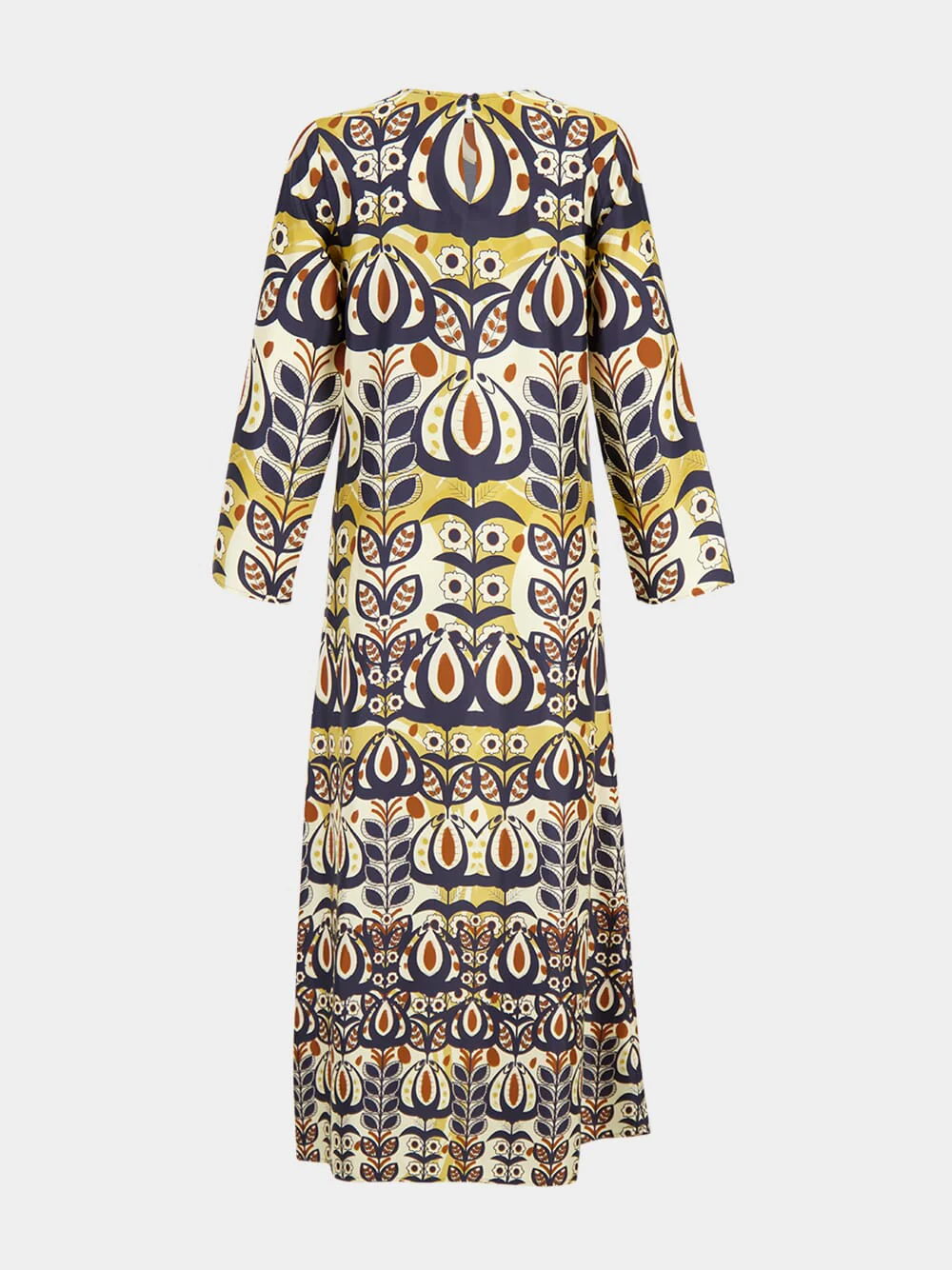 Gray Wonderland Printed Silk Twill A-Line Dress - Image 4