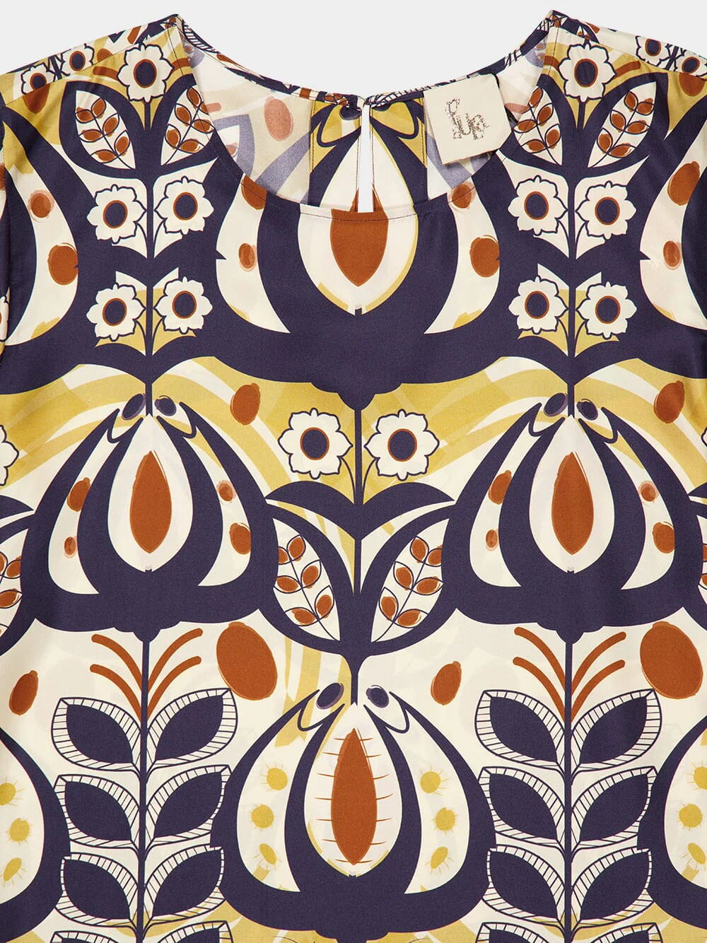Gray Wonderland Printed Silk Twill A-Line Dress - Image 7
