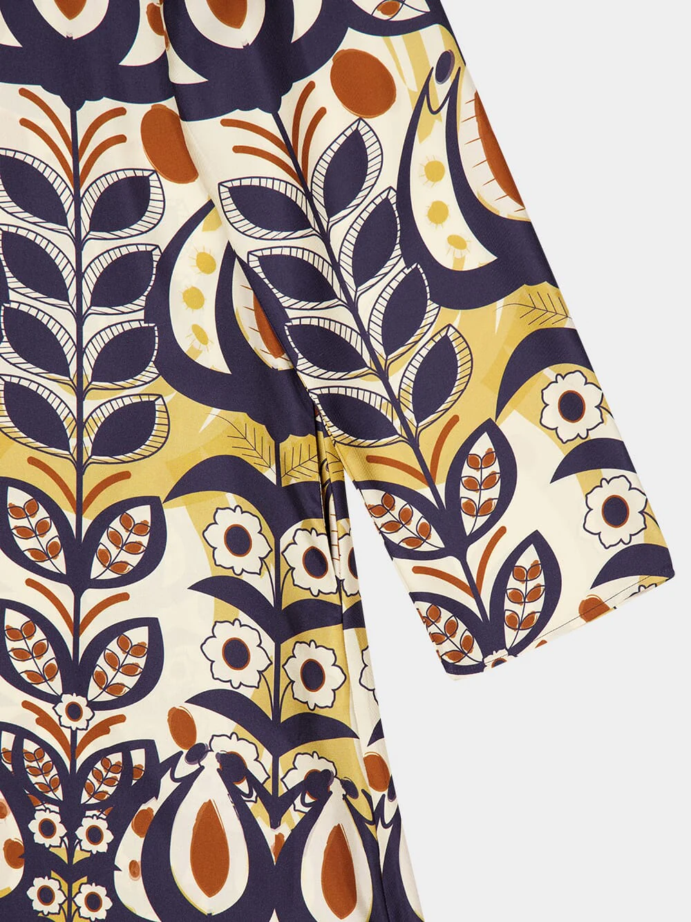 Gray Wonderland Printed Silk Twill A-Line Dress - Image 8