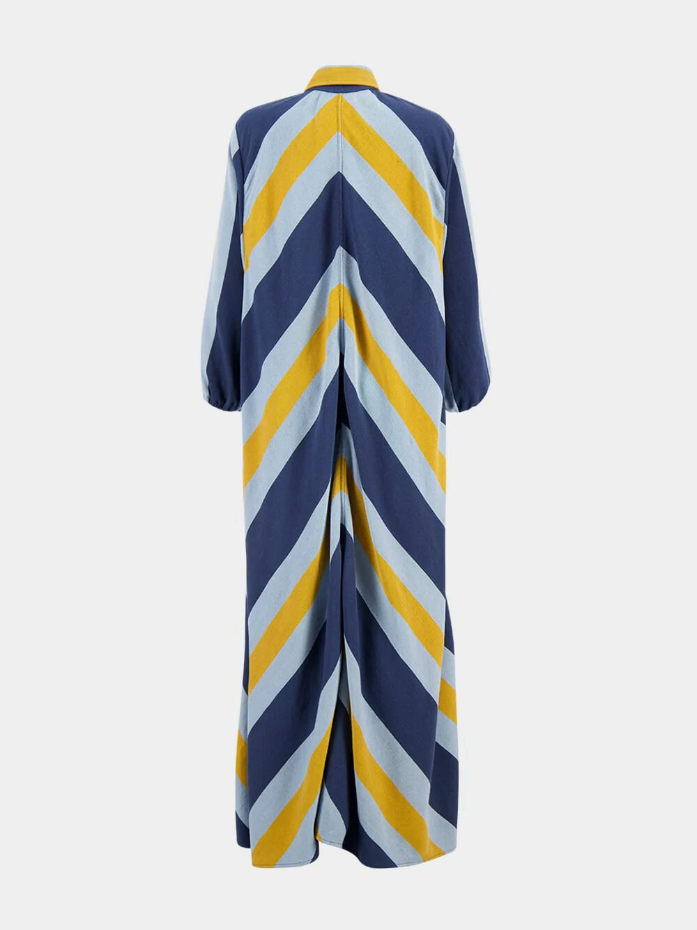 Gugenheim Deep See Stripes Hand-Woven Evasé Dress - Image 4